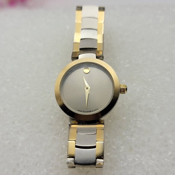 Movado  Watch Model 246853 Working Condition New battery Gold Silver Tone 23mm - Picture 1 of 11